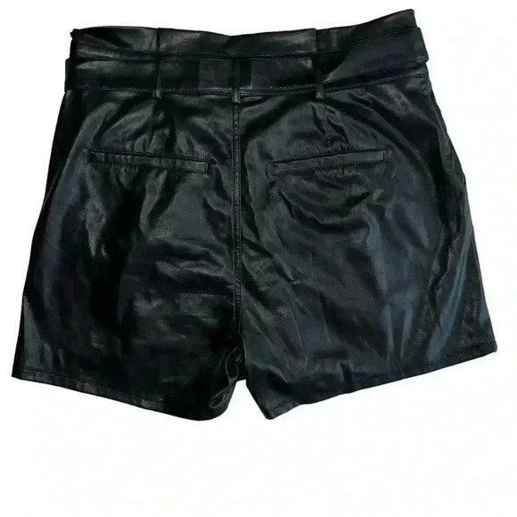 Faux leather high waisted tie size 10 shorts - Picture 3 of 12